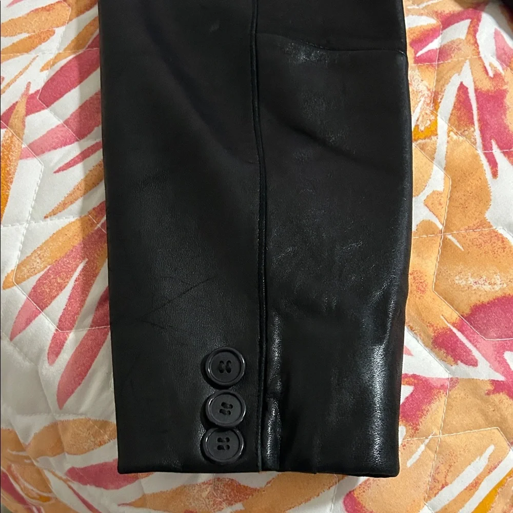 Black Leather Jacket Blazer by Luis Alvear Sz M - Picture 6 of 15